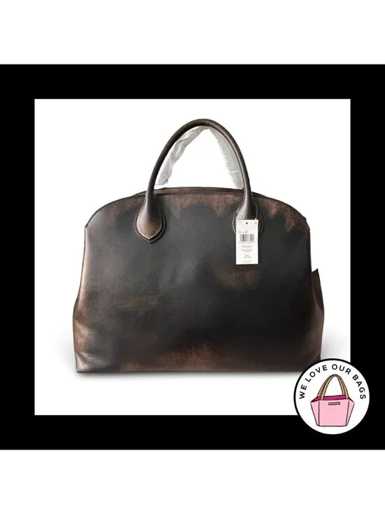 NWT New COACH EMPIRE 48 Glovetanned Loved Leather Black Brown Carryall Bag CBH47 - Picture 2 of 9